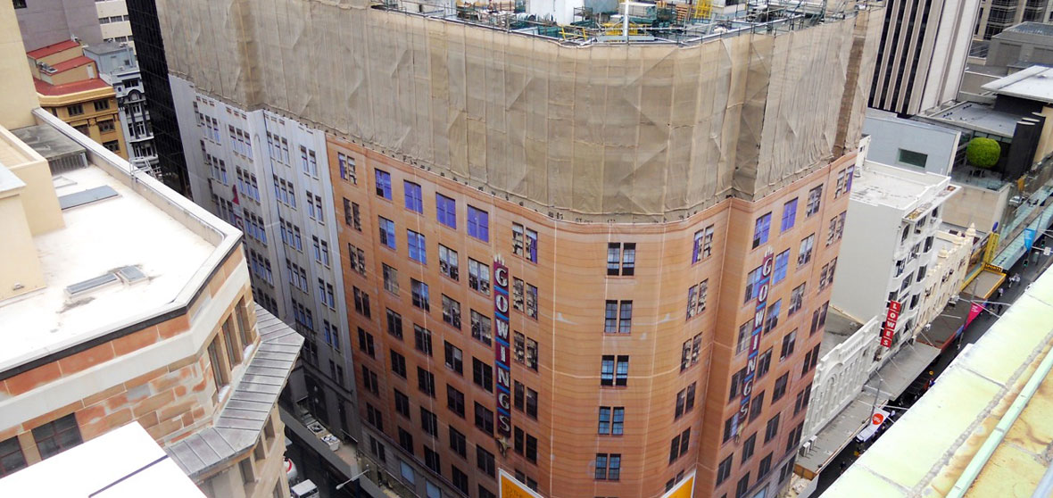 Building Wrap for Gowings Building Sydney by Mesh Direct