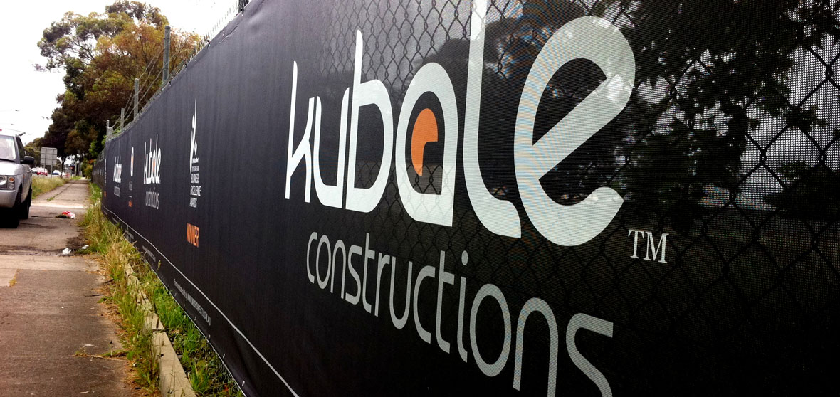 Banner Mesh on Temporary Fencing for Kubale Constructions by Mesh Direct