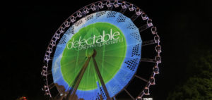 Event Signage Banner Mesh on Brisbane Ferris Wheel by Mesh Direct