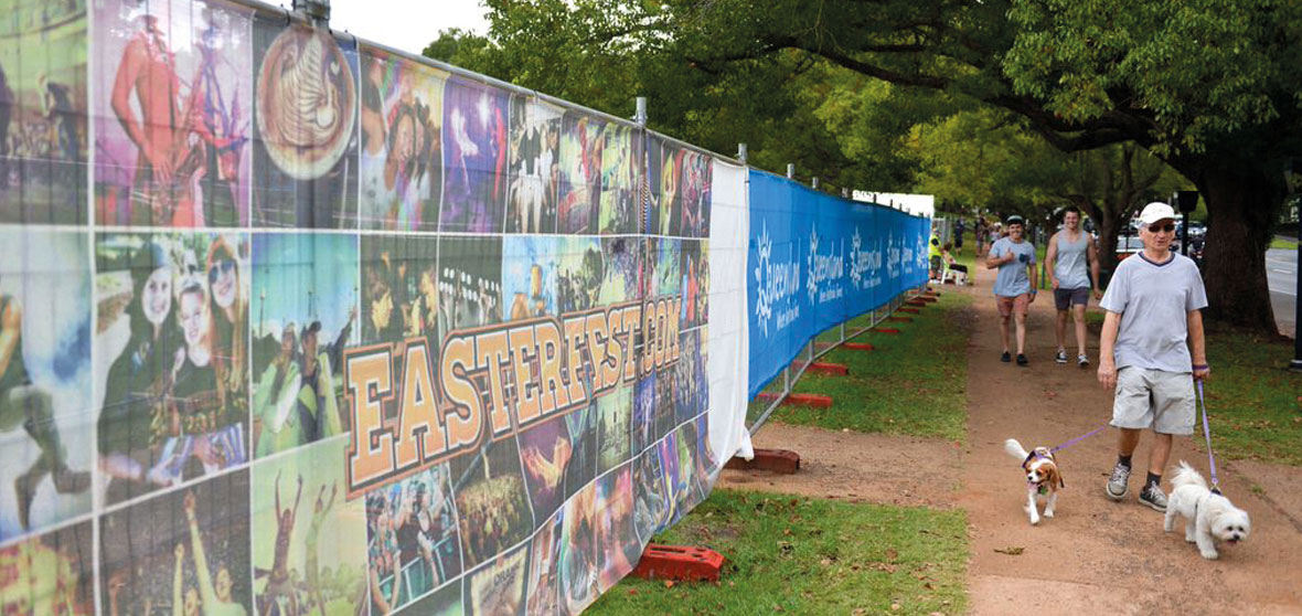 Printed Shade Cloth for Easterfest by Mesh Direct