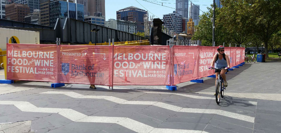 Printed Shade Cloth for Melbourne Food and Wine Festival by Mesh Direct