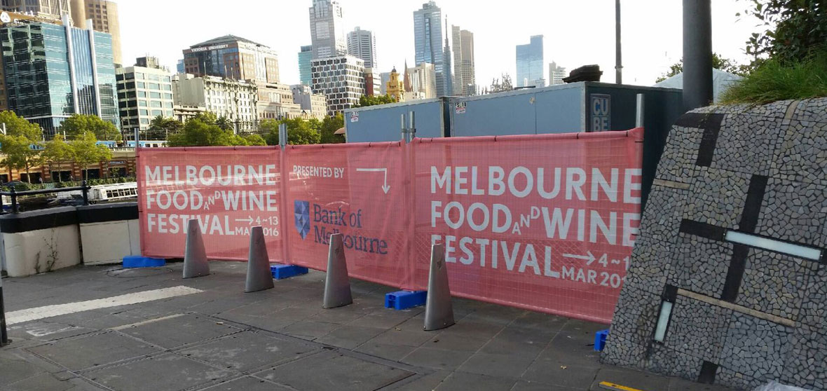 Printed Shade Cloth for Melbourne Food and Wine Festival by Mesh Direct