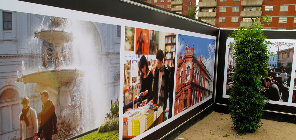 Vinyl Banners on Timber Hoarding for Local Carlton Development by Mesh Direct