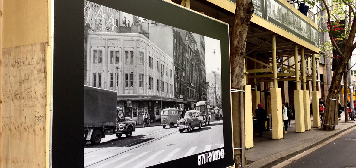 Vinyl Banners on Timber Hoarding for City of Sydney RM Watson by Mesh Direct