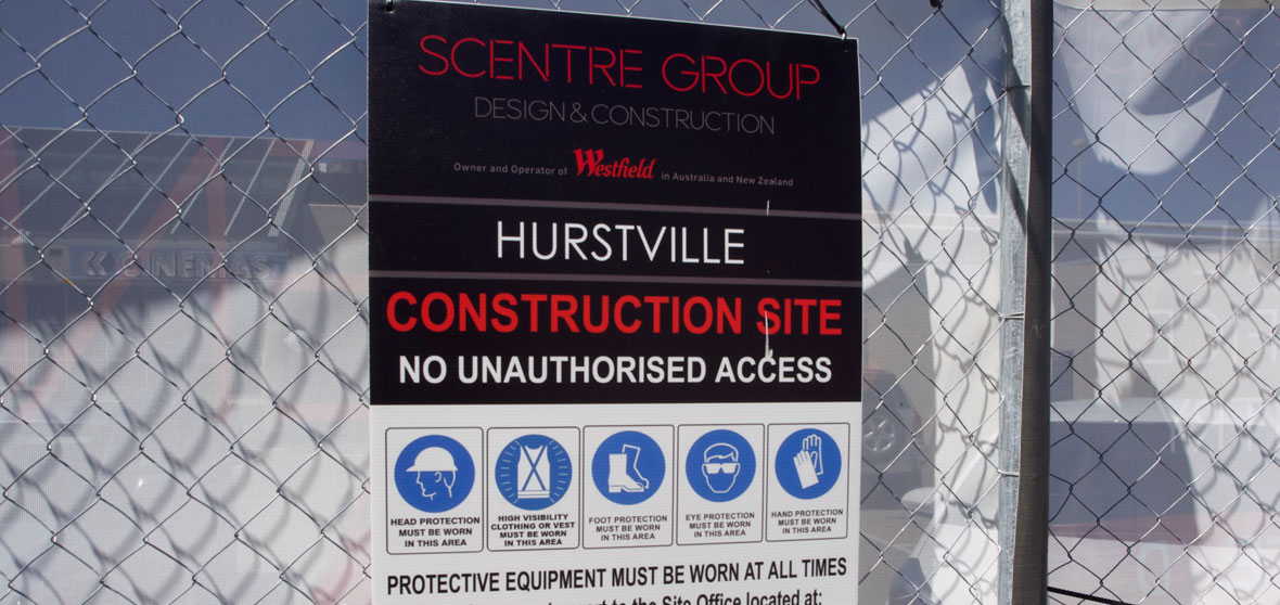Corflute Building Site Signs Safety Signs for Scentre Group by Mesh Direct
