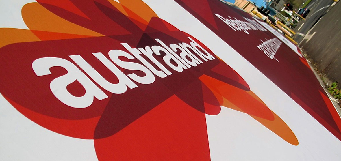 Vinyl Banner on Timber Hoarding for Australand by Mesh Direct