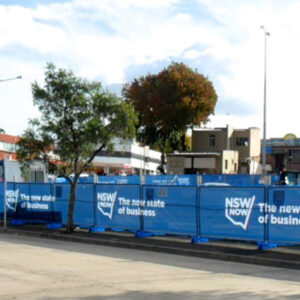Government Signage - NSW Now printed shade cloth