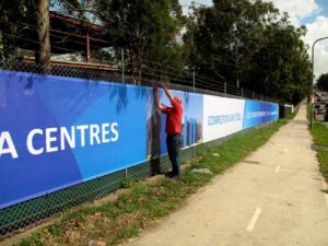 Banner Mesh on Temporary Fencing by Mesh Direct