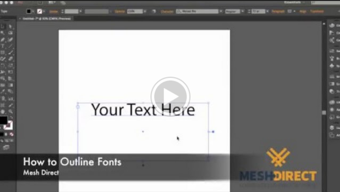 How to Outline Fonts Video Thumbnail Banner Artwork by Mesh Direct